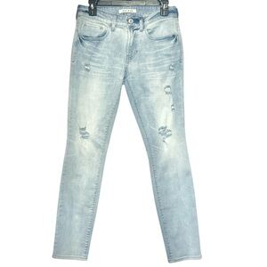 Men's Pacsun Distressed Destroyed Light Wash Blue Skinny‎ Jeans Size 28 x 30